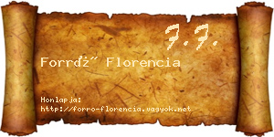 Forró Florencia névjegykártya